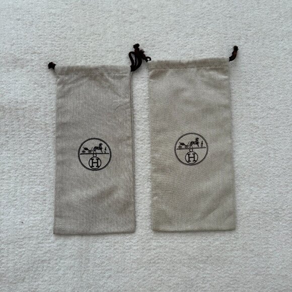 Hermès Beige Canvas Dust Bags – 13.5” x 6.5” – Set of 2 Authentic Luxury Storage - Picture 1 of 6